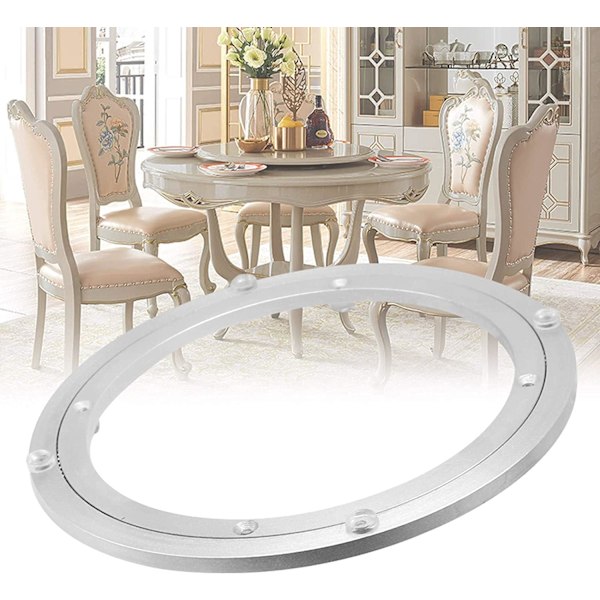 Lazy Susan Roterande Skiva, Kraftig Aluminiumlegering Säkerställer Stabilitet Och Hållbarhet, Halkfria Gummifötter Ger Extra Grepp, Dammtålig