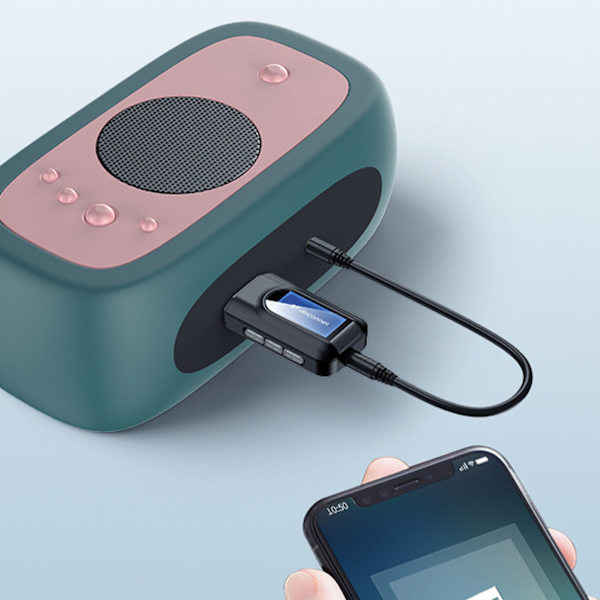 Bluetooth 5.0 -lähetin-vastaanotin, vakaa lähetys, 2-in-1 langaton AUX-sovitin LCD-näytöllä