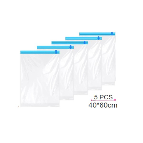 Vakuumpåsar för rullande kläder, 5-pack resekompressionspåsar, återanvändbara vakuumpåsar för kläder, filtar, handdukar, kläder resebagage (60 x