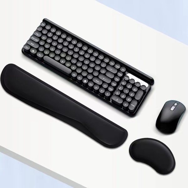 Tangentbords- och mus handledsstöd set: Memory Foam, Ergonomisk design, Halkfri botten, Material som andas för arbete och spel