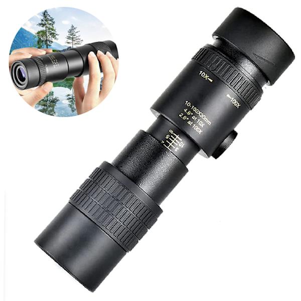 Zoom Monokulär med Bak4 Prisma Dubbel Fokus Hög Effekt Kompakt Vattentät Teleskop Passar Vuxna för Vandring Jakt Camping Fågelskådning Bästa Gåvor för