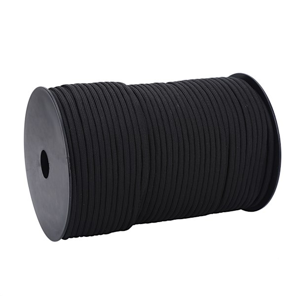 Reflekterande Paracord, Höghållfasta fibrer - Användbara rep för camping, fiske, bindning - Dragstyrka - Väderbeständig - 100 m svart