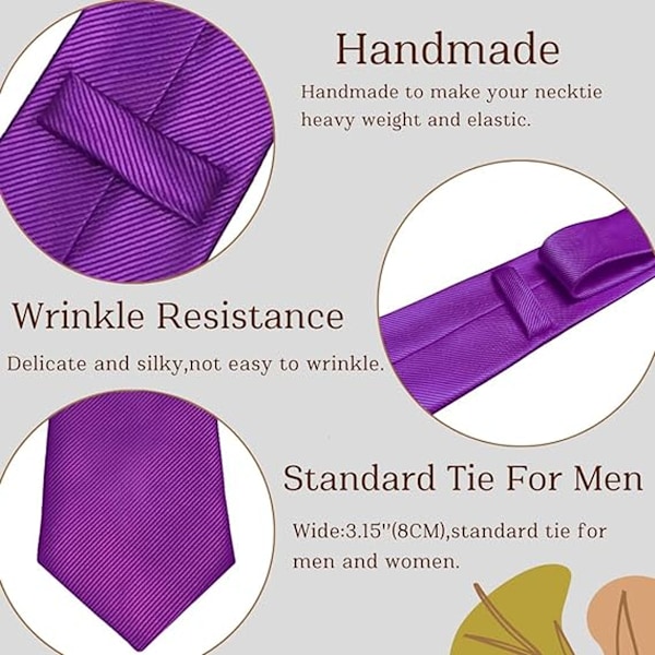 Herr Solid Polyester Textil Slipsar Ren Färg Halsband Slipsar