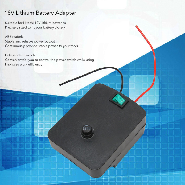 Sikker Batteri Adapter Uafhængig Afbryder Stabil Sikker Dock Strømstik med Ledninger til Hitachi 18V Lithium Batteri