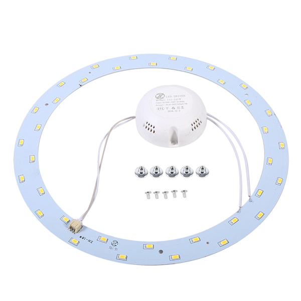 18W 220V 5730 SMD Sirkellys LED-panel Rundt Taklampe Pæreerstatning Varm Hvit