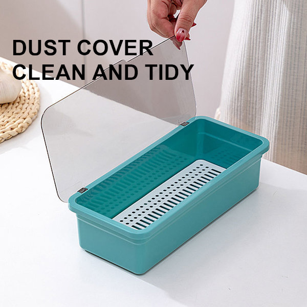 Make Up Organizer Box Dresser Container Case med låg til kosmetisk opbevaringsholder, 27*11,5*6,5cm