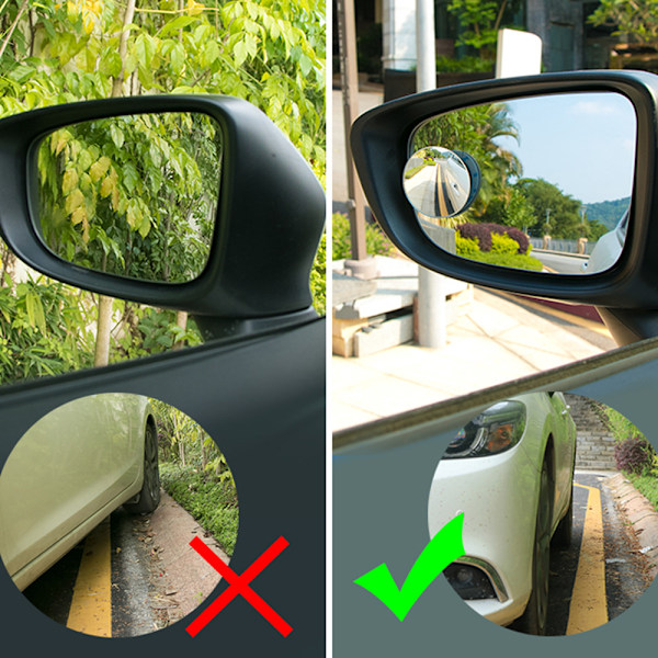 Blind Spot Mirror, Rear View Wide Angle, Stick on Black Round