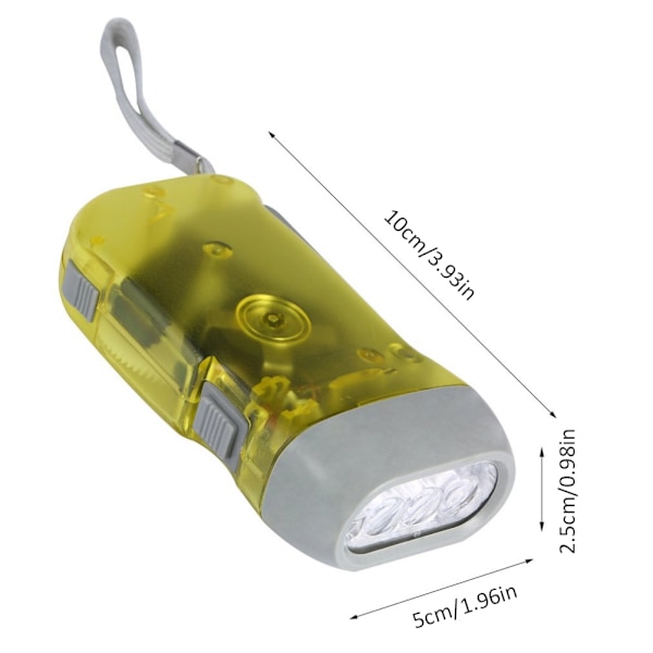 Ljusstark LED Överlevnadsverktyg, Kompakt Portabel Design, Dynamo Ficklampa för Nödsituationer, Batterifri Klämfunktion, Manuell Generatorficklampa för Camping