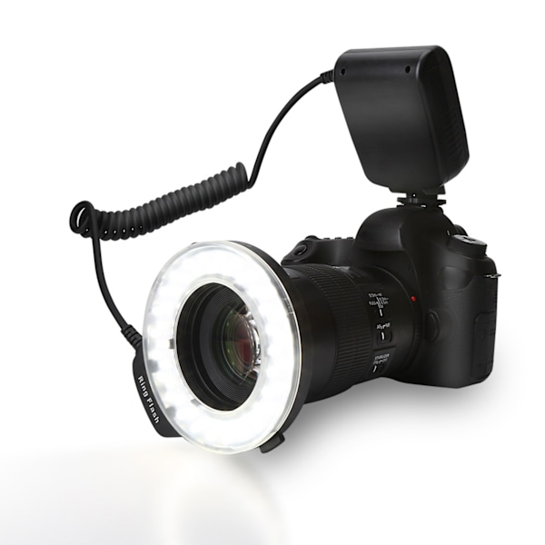 Bærbar 48 LED Ring Flash Lys Adapter Ring Kit for Canon for Nikon for Fuji SLR Kamera