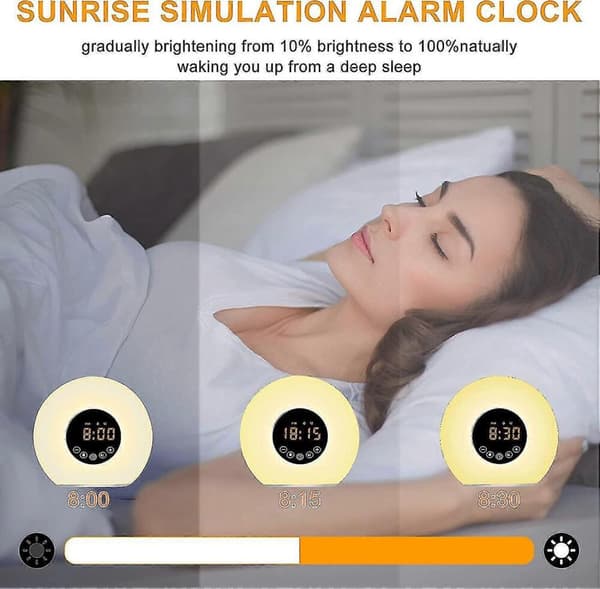 GETIT Väckarklocka Ljus, Väckarklocka Lampor, Morgonradioalarm