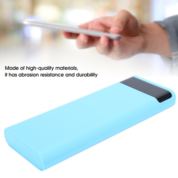 Lätt 8 x 18650 Batterilagringsbox DIY Bärbar Powerbank Jacking Tillbehör Blå