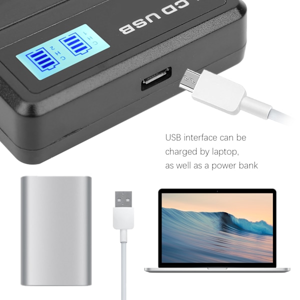 Bærbar kamera batterioplader til NPBX1 USB kamera dobbelt oplader med LCD-skærm