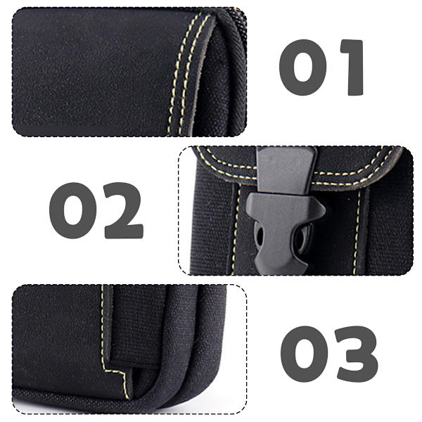 Canvas mobiltelefon taske bælte lodret mobiltelefon cover multifunktionel mænds crossbody taske
