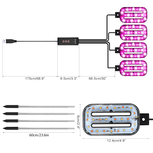 Innovativ Odlinglösning, LED Växtlampa för Inomhusväxter, Automatisk Timer Bordslampa för Bekväm Växtvård