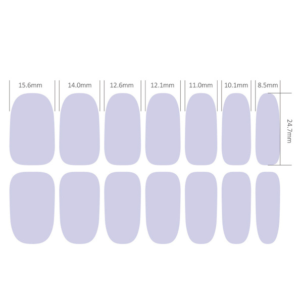 Semi-härdade gelnaglar, extra långa nagellackremsor (20 stycken), långvariga semi-härdade nageldekaler med mjuk, blank gel-finish, Aurora