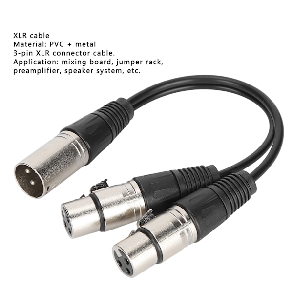 XLR Han til Dobbelt XLR Hun Kabel Mikrofon Stereo Afbalanceret Forbindelsesledning til Lydadapter Hvid 1m / 3.3ft