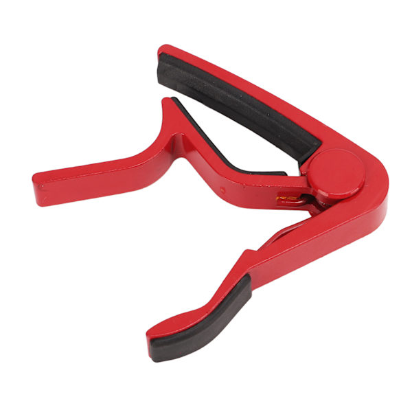 Guitar Capo Stærk Fjeder Ridsefast Høj Hårdhed Legering Guitar Capo med 5 Plektre Rød