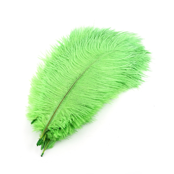 Engros 10 stk naturlige han-strudsefjer 25-30 cm/10-12 tommer store fluff grønne