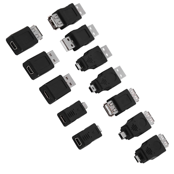 Pakke med 12 stk. Multiple USB2.0-adaptere Micro/Mini hann-hunn-omformere-kontakter