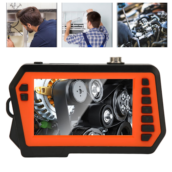 Industriel Endoskop IP68 Vandtæt 4,3 tommer HD Skærm 1080P 2600mAh Boreskop Inspektionskamera med 6 LED Lys