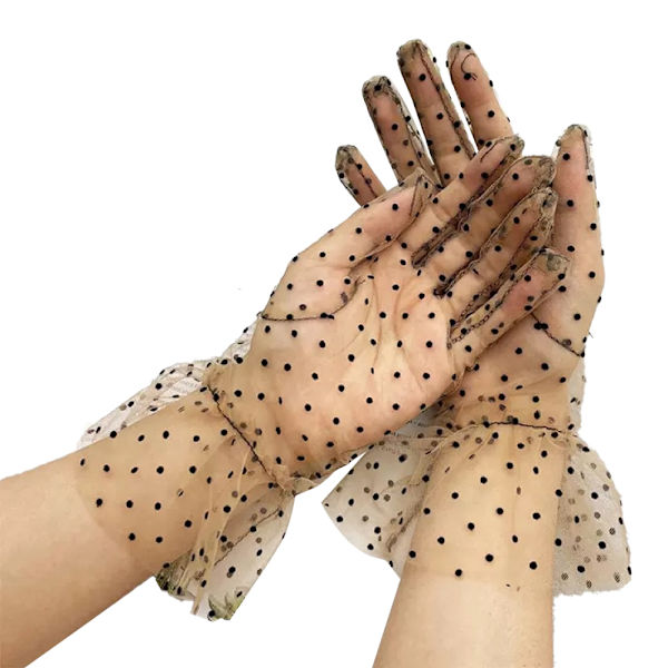 Kvinnors spets handskar korta spets handskar spets handskar för bröllopste 1