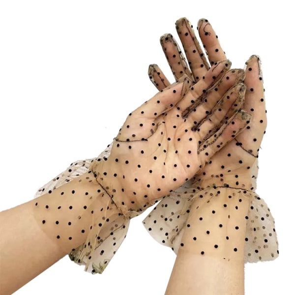Spetshandske för kvinnor Kort spetshandske Spetshandske för bröllopste 1