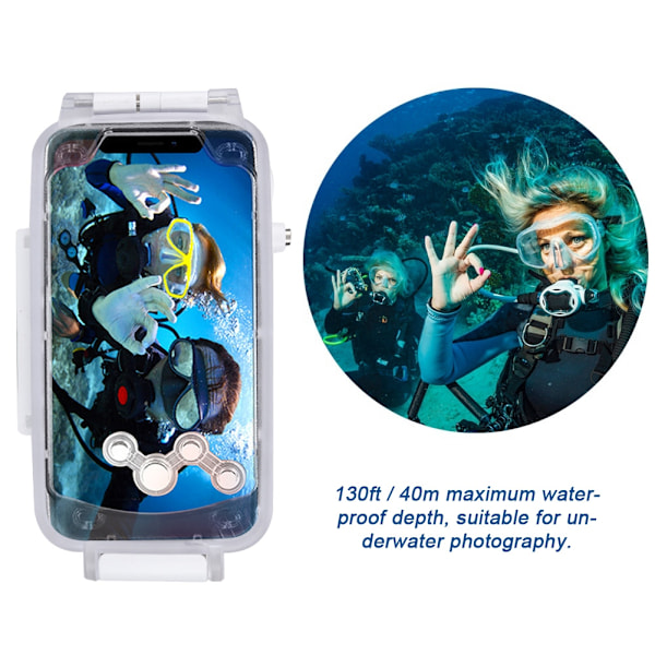 Sukellus 40m vedenpitävä puhelimen suojakotelo kotelo iphone X/XS/Xs Max(Valkoinen x/xs)