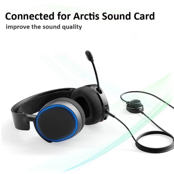 Headset lydkabel erstatning kompatibel for SteelSeries Arctis 3 Arctis 5 Arctis 7 Arctis Pro Arctis Prime 4.9ft