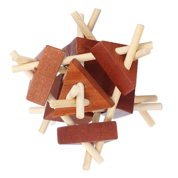 Træ Interlocking Hjernetrimleke Puslespill Jigsaw Lås Intelligent Opplåsingsleke
