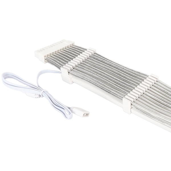 ARGB Förlängningskabel med Sleeves 5V 18AWG Flexibel Hög Strömstöd Synkroniserad PSU-kabel med Flera Färglägen 24PIN