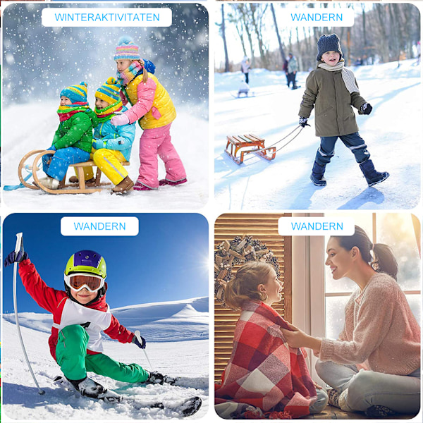 Barn Skidstrumpor Vinter Tjocka Varma Termiska Snöstrumpor för Pojkar Flickor Skidåkning Snowboardåkning Skridskoåkning Cykling