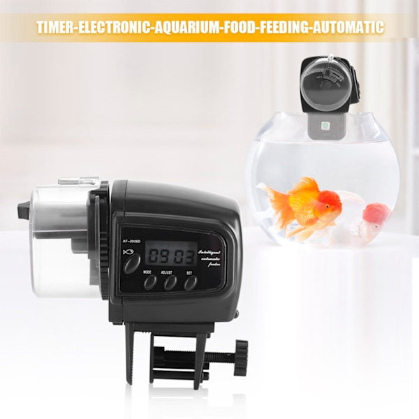 Digital LCD Elektronisk Fiskmatare Dispenser Timer Automatisk Akvarium Tank Matningsmaskin