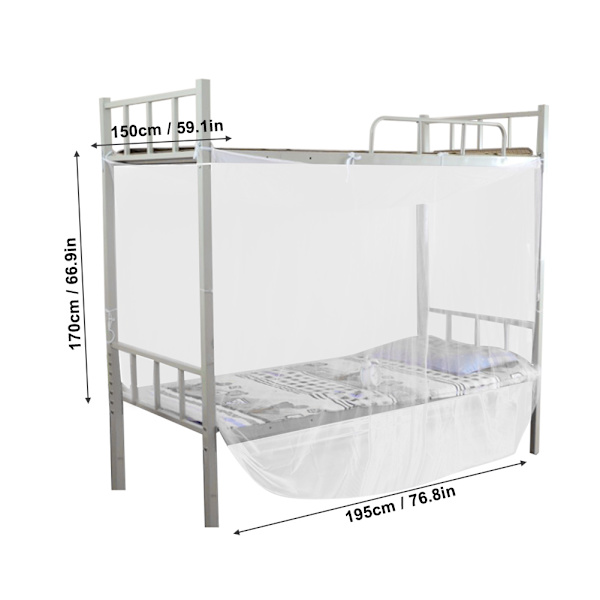 4 hjørne stolpe seng baldakin myggenet Twin Full Queen Size net hvid (150x195x170cm)
