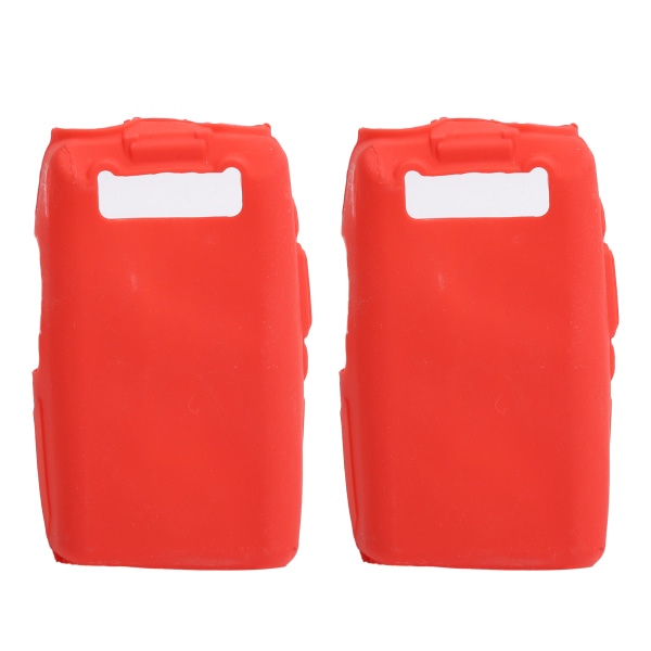 2PCS Mini Walky Talky Silikon Skyddande Mjukt Skal Tvåvägs Radio Skydd för Baofeng UV5R(Röd )