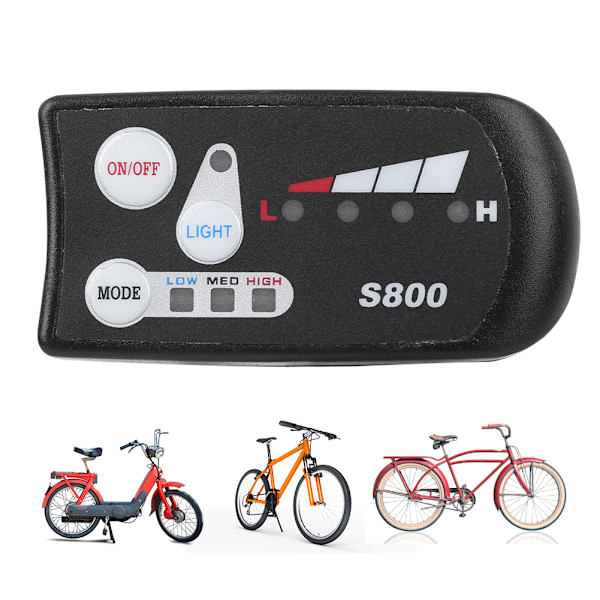 Högkvalitativa material Elektrisk cykeldisplay, LED-batteriindikator LCD-displaypanel med automatisk vilofunktion