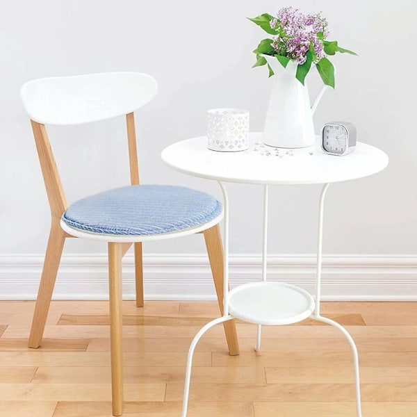 Andningsbar Pallkudde Överdrag 33 cm Blå Rand, Halkfri Baksida Jämn Komfort Memory Foam Dekorativ Prydnadskudde, Lättskött