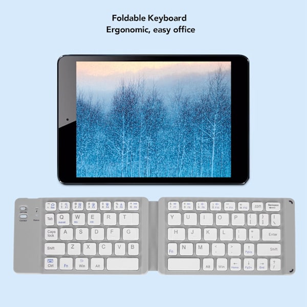 Foldbar Bluetooth-tastatur, slank lommestørrelse, bærbar trådløs tastatur til Windows7 8 Tablet Notebook Mobiltelefon