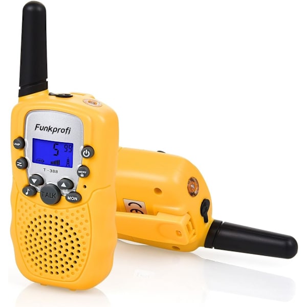 Håll Kontakten: Barnens Walkie Talkies med Ljusgul Färg, Lättanvända Funktioner och Säkert ABS-Material, Perfekt för Vardagsäventyr