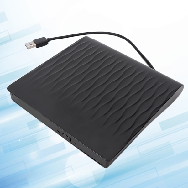 Bärbar 12,7 mm USB 3.0 extern optisk enhet med upphöjd struktur, svart, för stationär dator och bärbar dator