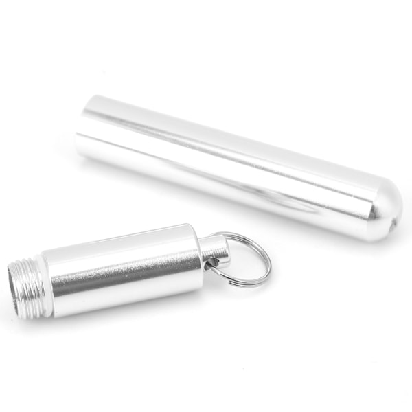 Bärbar Tandpetarebehållare, Elegant Design i Aluminiumlegering, Lättviktig och Hållbar, Vattentät Försegling, Multifunktionell Box med Nyckelringsfäste
