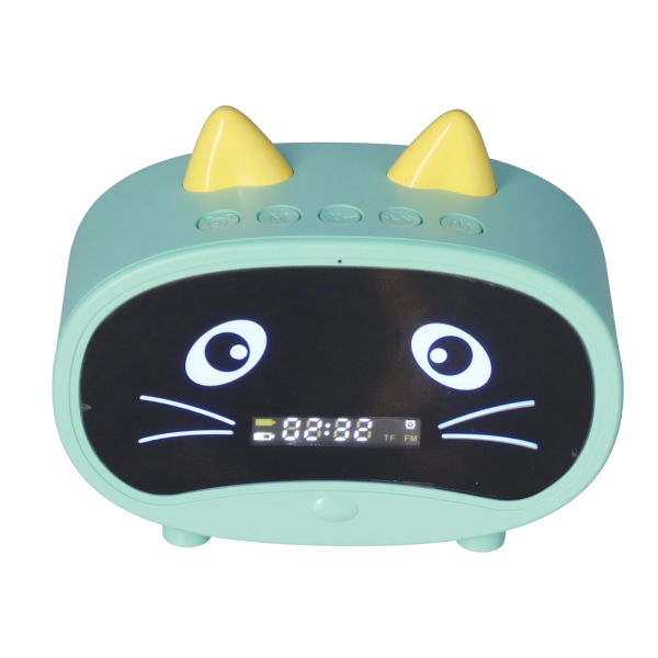 Mini Cartoon Speaker Multifunktionell Söt Katt Öra Design Smart Set Dubbla Alarmklockor för Sovrum Kontor