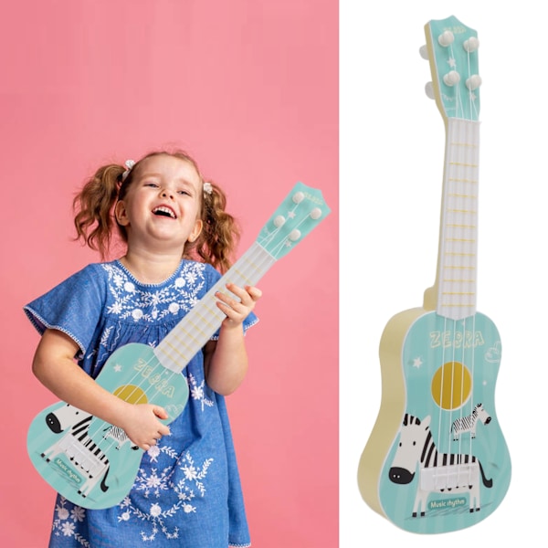 Ukulele Gitarr Leksaker Plast Ukuleles Musikinstrument Leksak med 4 Strängar för BarnBlå