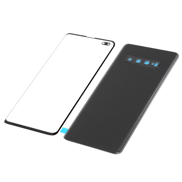 Mobiltelefon Baksida Glasomslag och Yttre Glaspanel Ersättning för Samsung S10+Plus(Svart )