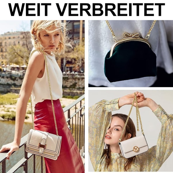 Eleganta Väskkedjor, Ljusguldfärgad Kedja för Ersättning av Axelremsväskor och Crossbody-väskor, Utsökt Hantverk för Dina Väskor