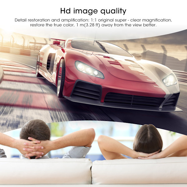 12'' 6D Telefon Skärmförstorare Super HD Skärmförstärkare Universellt Fäste för Videospel(F13 Svart )