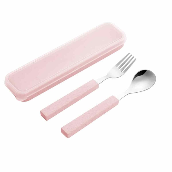 Elegant Design Återanvändbart Bestickset, Rostfritt Stål Barnbestick Med Bra Grepp, Värmebehandlad Hållbar Konstruktion För Oöverträffad Hållbarhet,