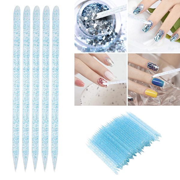 100 st nagelvård nagelbandsskrapa död hudborttagning manikyr pedikyr nagelband rengöringsstickor blå
