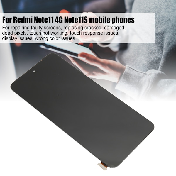 LCD-skärm och digitizer komplett montering utan fingeravtryck ersättning LCD-skärm med demonteringsverktyg för Redmi Note11 4G Note11S