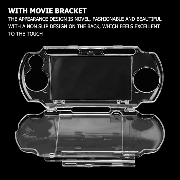 Universellt skyddande fodral snyggt förhindrar halkning stöttåligt transparent skyddande skal med filmfäste för PSP