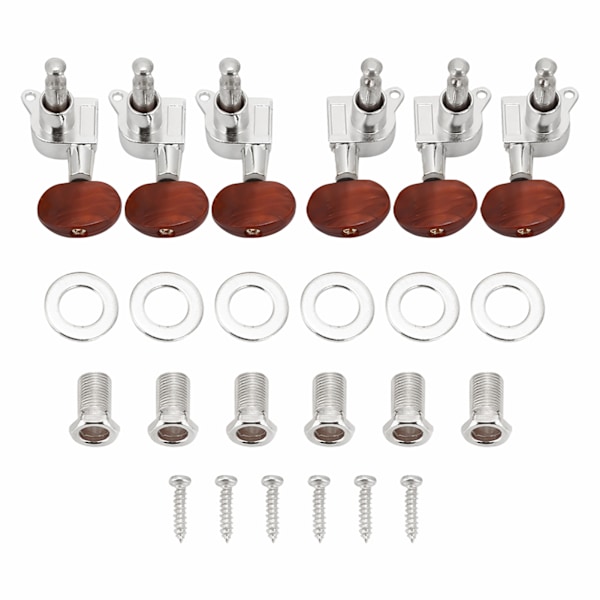 3L3R Tuning Pegs Locking Tuners Maskinhuvuden för Akustisk Elgitarr (Silver)